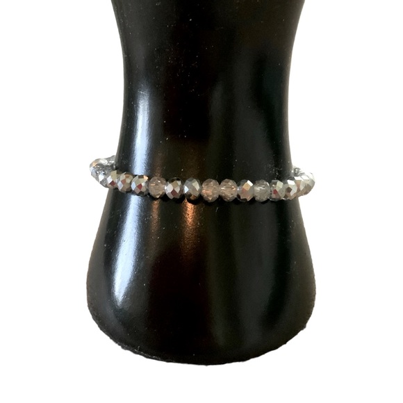 Two Crystal Beaded Bracelets Elastic Stretch Sparkly Bling - Picture 3 of 7